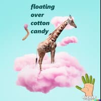 floating over cotton candy