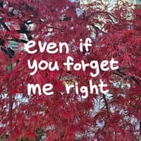 even if you forget me right